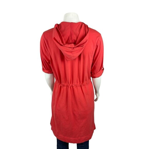 Lands' End Womens Jacket Medium 10 12 Full Zip Hooded Long Belted - Picture 3 of 9